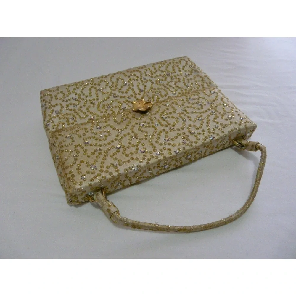 VTG Andrew Geller Evening Bag Gold Sparkly Clutch Handbag‎ Bling Dressy Formal